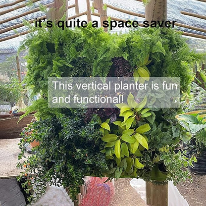 ZOENHOU 2 Pack Total 36 Roomy Pockets Green Vertical Garden Planter, Wall-Hanging Flower Pot Bags, Felt Wall Mount Balcony Planter Pouch for Herbs, Succulent, Flowers and Vegetables