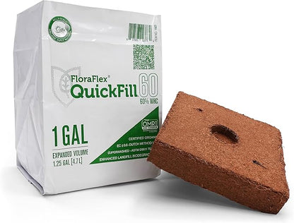 FloraFlex 1 Gal QuickFill™ | 60% WHC | Expandable Organic Coco Coir Plant Medium 20pk
