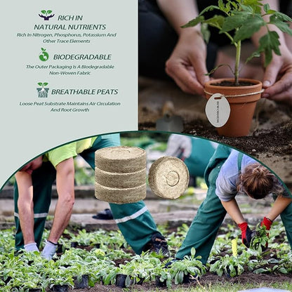 364 Pcs 30mm Peat Pellets Seed Starter Soil,Compressed Peat Pellet Fiber Soil, Compressed Peat Block for Seedlings Seed Fertilizer Nutrient Blocks for Growing Herbs, Flowers and Vegetables