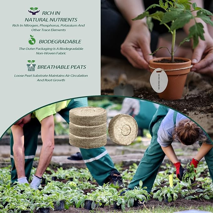 255 Pcs 30mm Peat Pellet Fiber Soil Plant Seed Starters,Compressed Peat Pellet Fiber Soil, Compressed Peat Block for Seedlings for Growing Herbs, Flowers and Vegetables