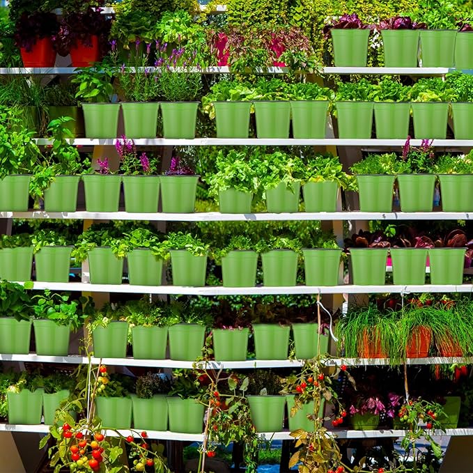 Havawish 150 Pcs 4 Inch Plastic Nursery Pots Seedling Starting Pots with Drainage Holes Thicken Flower Planters Seed Starting Indoor Outdoor for Seedling Cutting Transplanting(Green)
