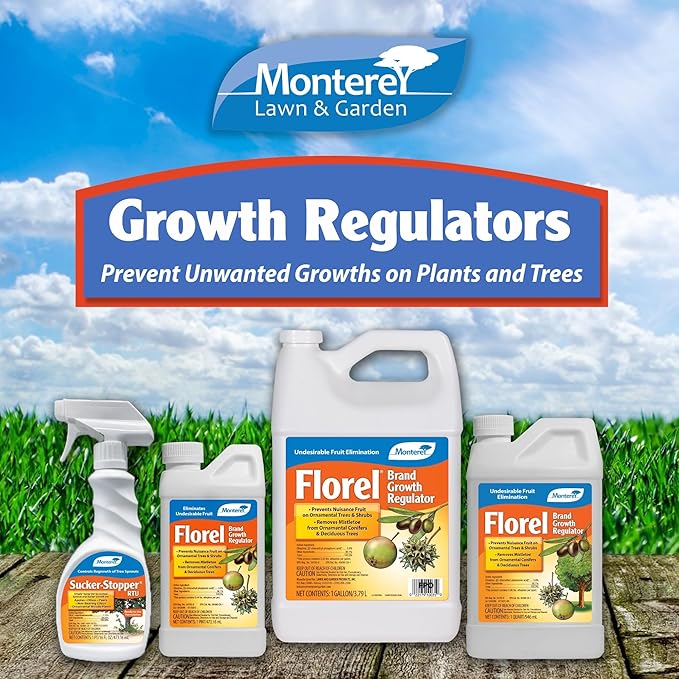 Monterey Florel Plant Growth Regulator Bundled with Measuring Spoon - Fruit Tree Spray - Florel Fruit Eliminator Spray for Trees - 1 Quart