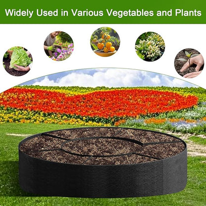 Fabric Raised Garden Bed, Plant Grow Bags, 3x3x1 Ft Large Round Raised Garden Bed for Growing Vegetables Potatoes Flowers Planting Container for Outdoor Gardening (5 Grid, 3.3 * 3.3 * 1 ft)