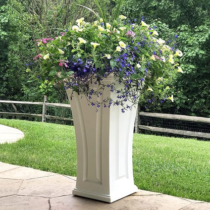 Mayne Inc Cambridge Tall Planter, White 16x16"