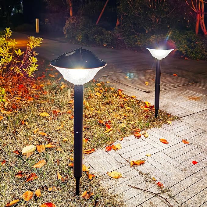 40LED Solar Pathway Lights Outdoor Waterproof 2in-1 Warm & Cold 4000k/7000k Solar Outdoor Lights IP65 Driveway Light, 12 Hours Long Lasting LED Garden Light for Yard Backyard -2 Pack
