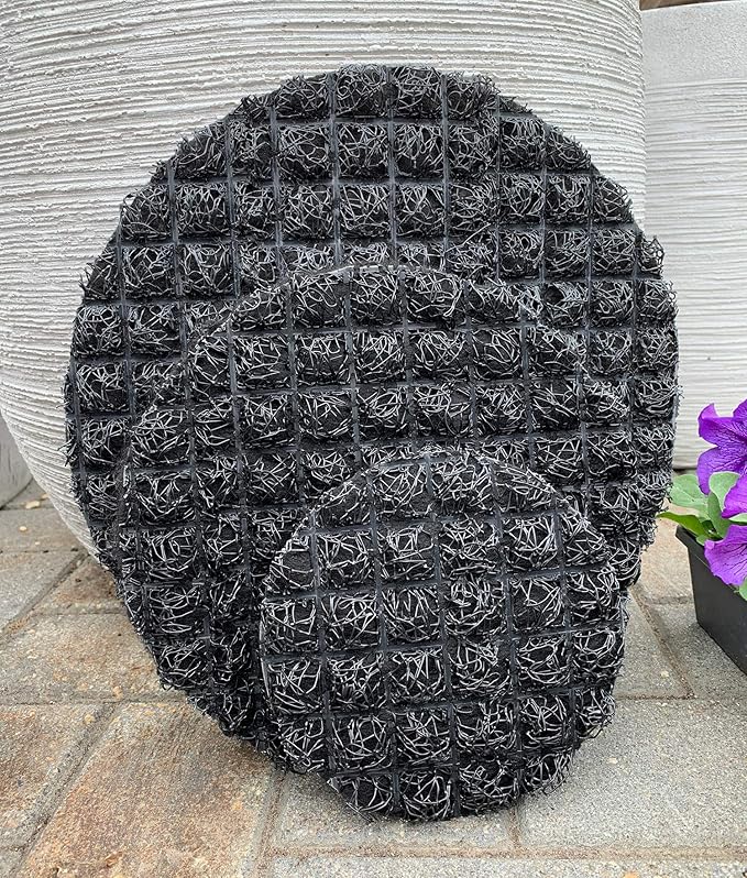 3D Mesh Planter Pot Drainage Insert Disc – Made in USA – Keeps Soil in, Lets Water Drain Out – Cleaner, Lighter Alternative to Gravel for Indoor & Outdoor Planters (9" – 2 Pack)