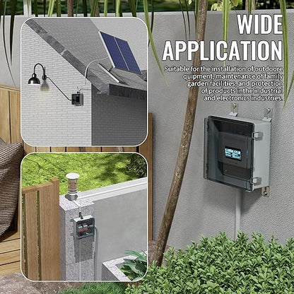 Joinfworld Outdoor Waterproof Electrical Box 13x13x5 Nema Box Weatherproof Plastic Electrical Box Outdoor WiFi Enclosure for Electrical Connection WiFi Router