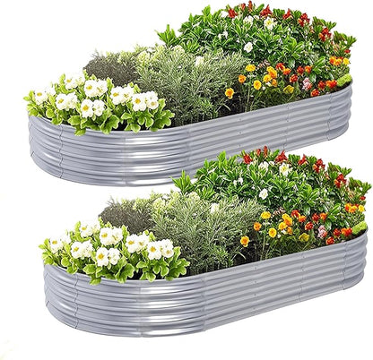 Galvanized Raised Garden Bed, 6x3x1 FT Thickening Planter Boxes Outdoor, Raised Beds for Gardening, Easy Assembly Large Garden Bed for Vegetables, Fruits, Flowers (2-Pack)