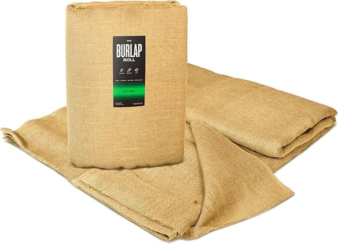VViViD Gardening Burlap Roll (58” x 35ft) Tree Wrap Natural Jute Fiber Material, Weed Barrier, Plant Care from Elements, Craft Projects and Part Decor