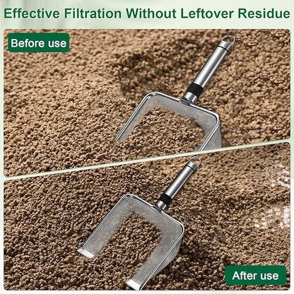 4-Pack Gardening Soil Sifter, 2/2.8/3.8/5 mm Mesh Stainless Steel Sand Soil Compost Sieve with Stainless Steel Handle for Sand/Dirt/Rock Compost, Screen Potting Scoop [Silver Tone]
