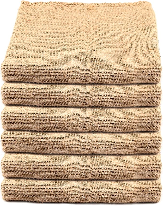 KEILEOHO 6 Pack 40 X 24 Inch Burlap Bags, Planting Growing Bag, Large Potato Sack, Burlap Bag for Vegetables Gardening, Large Food Grade Burlap Sacks for Gardening