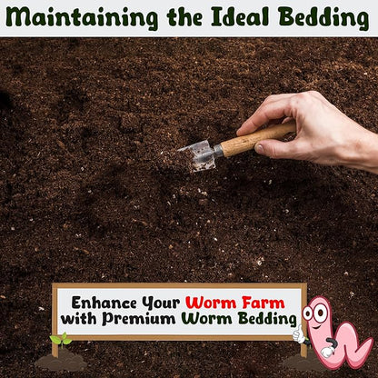 5lb Worm Bedding for Nightcrawlers and Red Wigglers (Worms Not Included) - Vermicompost Bin Worm Bedding for Earthworm Castings - Earthworm Food for Organic Potting Soil Gardening Mix