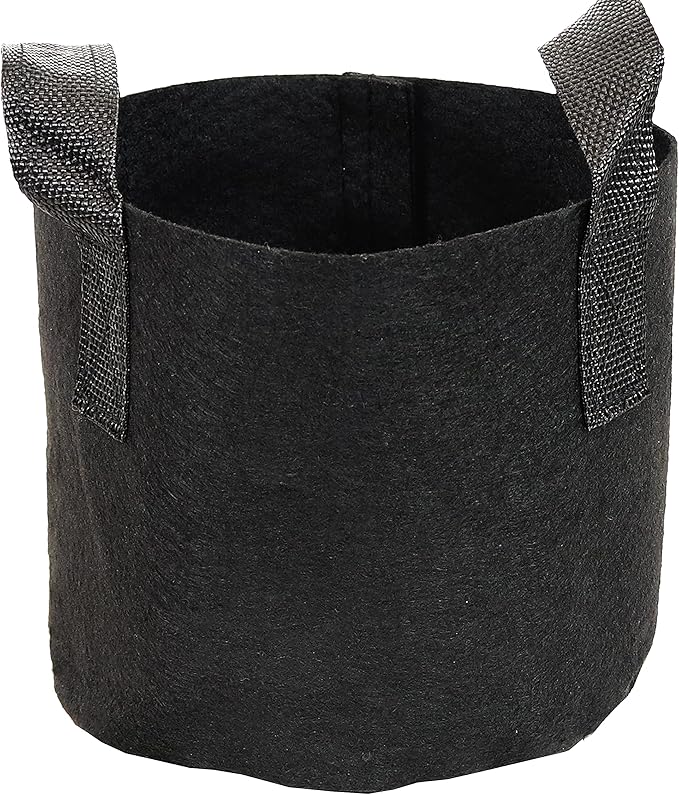 Sunnydaze 5-Pack of 1-Gallon Garden Grow Bags for Vegetables - Black 300 GSM Non-Woven Polypropylene Felt Fabric Flower Pots and Planters with Handles - Gardening Containers