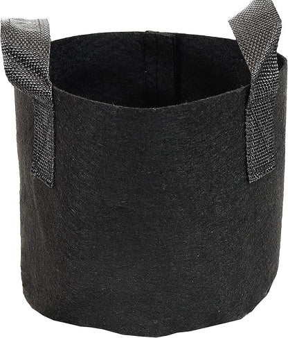 Sunnydaze 5-Pack of 1-Gallon Garden Grow Bags for Vegetables - Black 300 GSM Non-Woven Polypropylene Felt Fabric Flower Pots and Planters with Handles - Gardening Containers