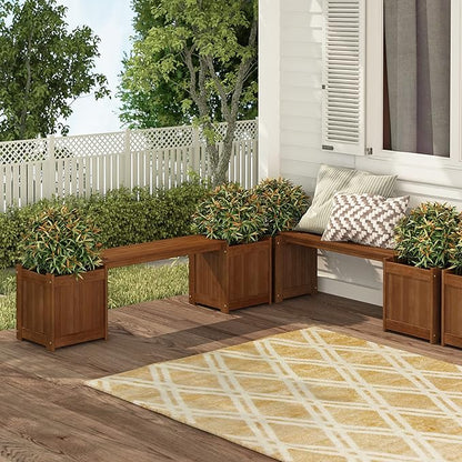 Furinno FG16011 Tioman Hardwood Flower Box, Brown