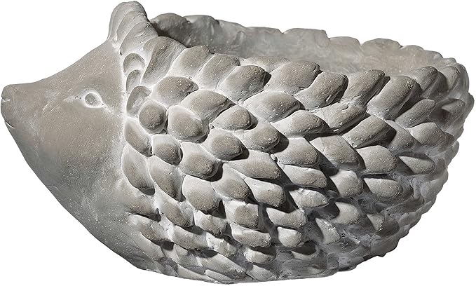 Classic Home and Garden Cement Buddies Animal Planter - Cute Desk Decoration - UV Coated Animal Vase w/Removable Drain Plug - Succulent Planter for Indoor/Outdoor Use (Hedgehog, Natural, Large)