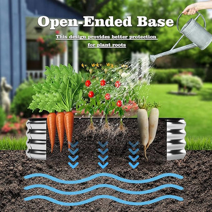 Galvanized Metal Planter Raised Garden Bed Kit for Gardening Outdoor Garden Box Raised Flower Bed 2PC Purple 2X2X1FT