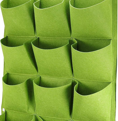 ZOENHOU 2 Pack Total 36 Roomy Pockets Green Vertical Garden Planter, Wall-Hanging Flower Pot Bags, Felt Wall Mount Balcony Planter Pouch for Herbs, Succulent, Flowers and Vegetables