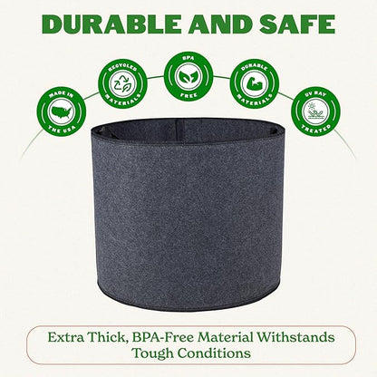 Epic Gardening 5 Pack 15 Gallon Grow Bags with Handles (Unlined) - Heavy Duty Fabric Pots for Vegetables, Herbs & Flowers - Breathable Cloth Planters for Indoor & Outdoor Gardening, Moisture Retaining