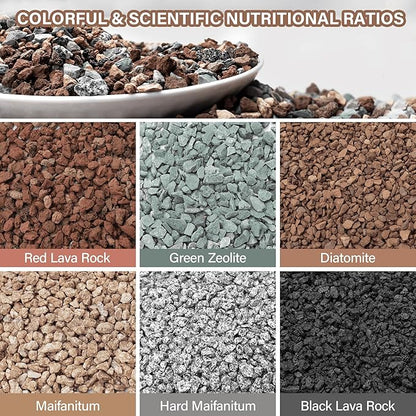 NUPICK 48lb Mix Horticultural Lava Rocks for Plants, 3/8" Colorful Succulent Potting Soil Amendments, Decorative Gravel for Cactus, Bonsai Gritty Rock, Pebbles Pumice for Vase Fillers, Top Dressing