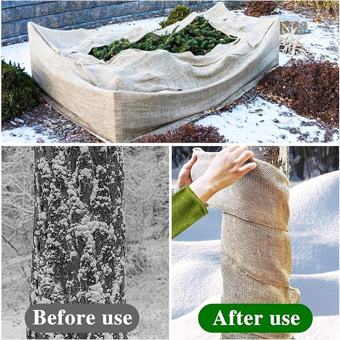 40" X 20 Feet Burlap Fabric,High Density Jute Fiber Burlap Roll for Garden Tree Wrap,Multipurpose Erosion Control Blanket for Home,Outdoor Gardening,Weed Barrier and Party Decor