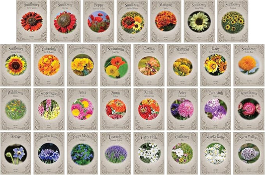 Set 248 of Premium Variety Flower Seed Packets - Heirloom Non-GMO and Proudly Sourced in The USA (248)