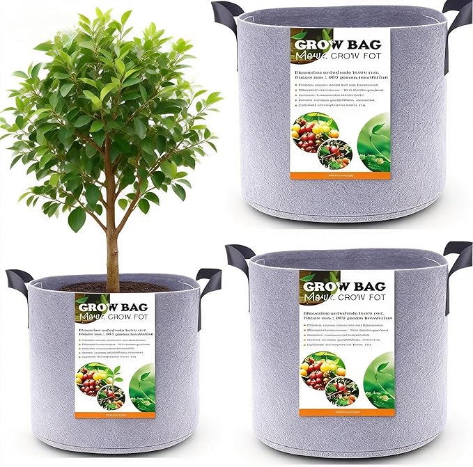 Grow Bags,Gallon Pot,Gallon Grow Bag,Fabric Plant Vegetable Pots,15-35 Gallon Nursery Pots,Deep Plant Pot, Gallon Grow Bags with Handles,3pcs (30 Gallon)