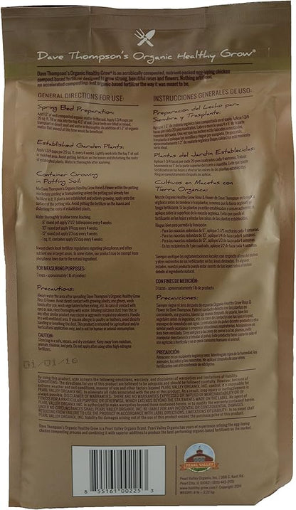 Dave Thompson's Organic Healthy Grow HGR 432 RF6 Rose and Flower Fertilizer, 6 lb