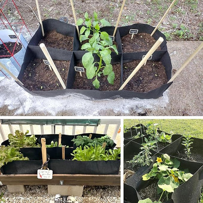 KONGDY 6 Grids Plant Grow Bags, 4x2x1ft. 57 Gallon Potato Tomato Planter Durable Fabric Garden Grow Bags for Outdoor Garden Flowers Vegetables 2 Packs