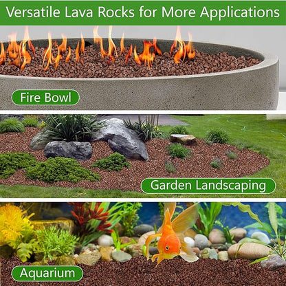 NUPICK 6lb Red Lava Rocks for Plants, 3/8" Succulent Potting Soil Amendments, Decorative Lava Rocks for Fire Pit, Volcanic Gravel for Aquarium, Natural Pebbles Pumice for Cactus, Vase, Top Dressing