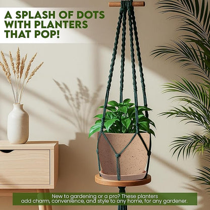 Utopia Home - Spotty Plant Pots Indoor with Drainage - 7/6.6/6/5.3/4.8 Inches Flower Pots - 5 Pack Plastic Planters - Ideal for Stocking Stuffers - (Speckled Peach Pink, Pack of 10)