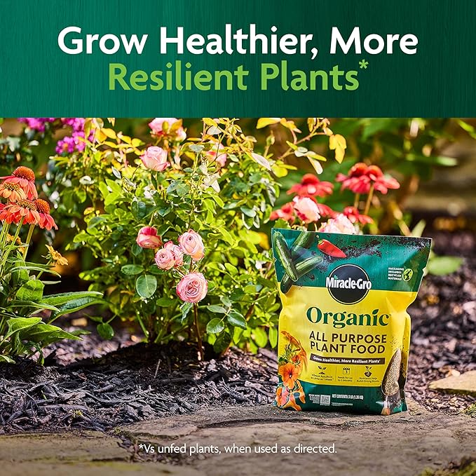 Miracle-Gro Organic All Purpose Plant Food, for Outdoor Container and In-Ground Plants, Feeds for up to 3 Months, OMRI Listed, 3 lb.