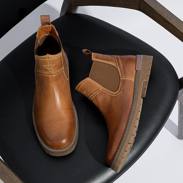 Jousen Chelsea Boots Casual Slip On Ankle Waterproof Mens Boots