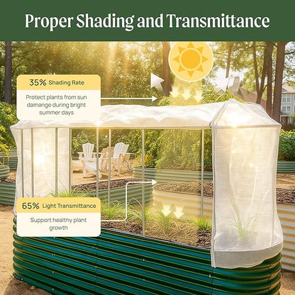 Vego garden Cover System for 3.5' Round Garden Bed (Garden Bed not Included)