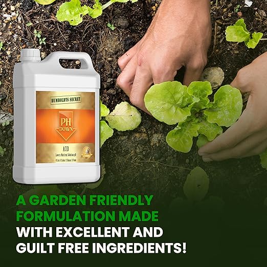 Humboldts Secret pH Down for Plants | Liquid pH Adjuster and Balancer for Soil Coco Hydroponics | Concentrated Phosphoric Acid Solution Supporting Nutrient Uptake and Strong Growth | 1 Gallon