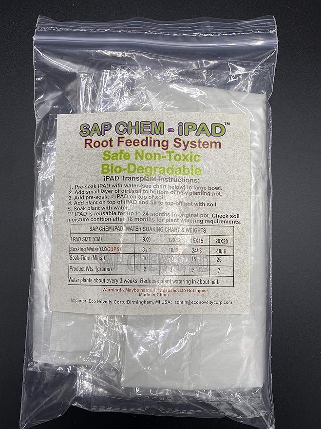 Water Storing Crystal Pads (8-Pack) - Hydrating Gel Mats for Indoor & Outdoor Plants - Reduces Watering Frequency & Protects Against Drought