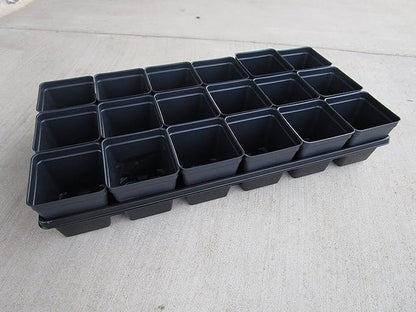 Set of 3 Trays Plus 54 POTS - 3.5" Square pots