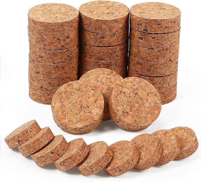 30 Pieces Invisible Plant Pot Feet Risers with Non Slip Surface Indoor Outdoor Solid Corkwood Planter Pot Lifters for Plants Flowers