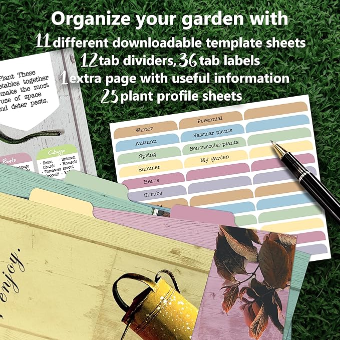 Gardening Starter Kit with Binder & 50 Pack of Seed Packet Sleeves