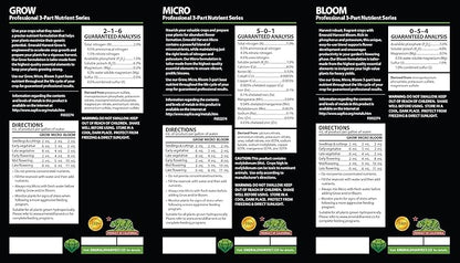 Emerald Harvest Grow, Micro, Bloom Fertilizer Combo, 3.8 L