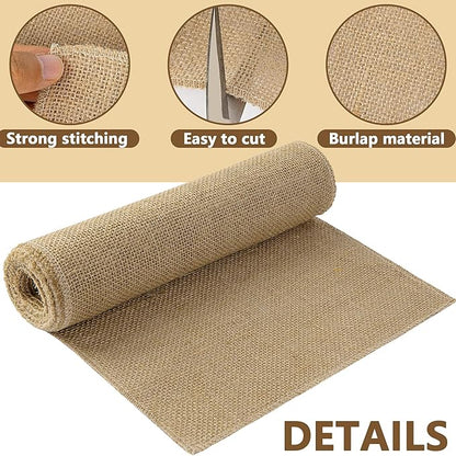 2 Rolls Natural Burlap Tree Wrap Rolls- 10in x 10ft Burlap Fabric Tree Trunk Protector- Burlap Plants Wrap Bandage with Ropes- Frost & Freeze Protection Cloth for Winter Outdoor Trees, Shrubs, Plants