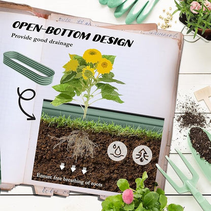 Outsunny 6.5' x 2' x 1' Galvanized Raised Garden Bed Kit, Outdoor Metal Elevated Planter Box with Safety Edging, Easy DIY Stock Tank for Growing Flowers, Herbs & Vegetables, Green