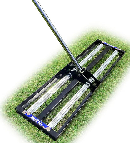 Updated Lawn Leveling Rake with Aluminum Rollers, Stainless Steel 30"x10" Levelawn Tool , Heavy-Duty Lawn Leveler with 80" Extended Handle, Yard Leveling Rake Suit for Garden, Golf Lawn, Farm