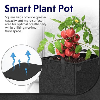 YSSOA 5-Pack 5 Gallon Grow Bags Heavy Duty Thickened Nonwoven Aeration Fabric Pots with Handles, Cloth Pots for Plants, Vegetable, Flower, Tomato Potato
