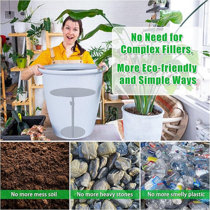 Adjustable Plant Risers for Inside Pots, 11-20" Rise Planter Insert Filler for Large Pots, Plant Lift Inserts Pot Risers for Indoor Outdoor Tall Taper Planter Container (6" 8" 10" Base Top, Set of 2)
