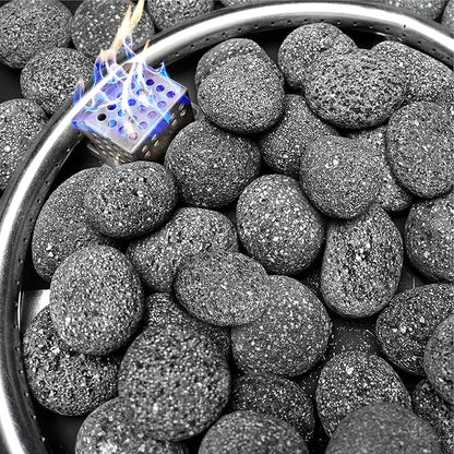 NUPICK 20lb Grey Tumbled Lava Rocks for Fire Pit, 1"-2" Volcanic Rock for Fireplace Indoor Outdoor, Lava Stone for Natural Gas & Propane Systems, Fire Glass Base Layer, Fire Bowls, Landscaping, Plants
