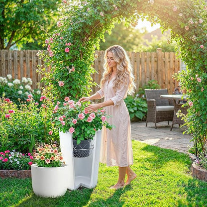 Pack 2 Adjustable Planter Insert for Pots Any Height, Plant Risers for 12-18" Wide Top Opening Pots,Wedding & Party Decor