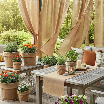 AAYU 36" X 8-Yards Burlap Fabric, Jute-Burlap Planter Liner | Rolls 36 inch X 24 feet Garden Fabric Weed Barrier Heavy (7oz) Landscape Edging Window Planters 3ft Wide
