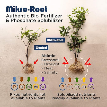 Mikro-Root, Trichoderma Fungi for Healthier Root Management. Solubilize Fixed Phosphate in The Soil to be readily Available to Plants (4 oz)