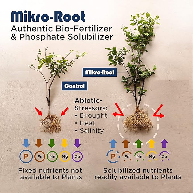 Mikro-Root, Trichoderma Fungi for Healthier Root Management. Solubilize Fixed Phosphate in The Soil to be readily Available to Plants (2 oz)
